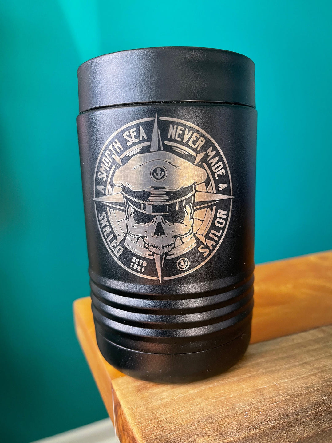 Personalized US Navy sailor beer koozie by BubbleHead Ink