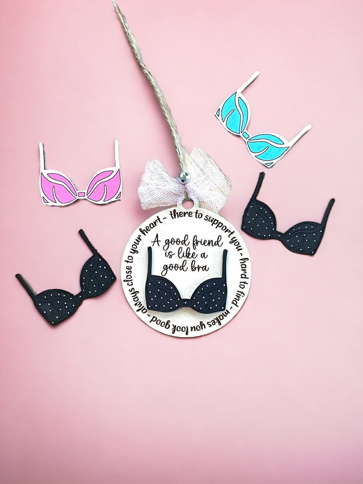 Pink pastel best friend funny Christmas ornament by BubbleHead Ink