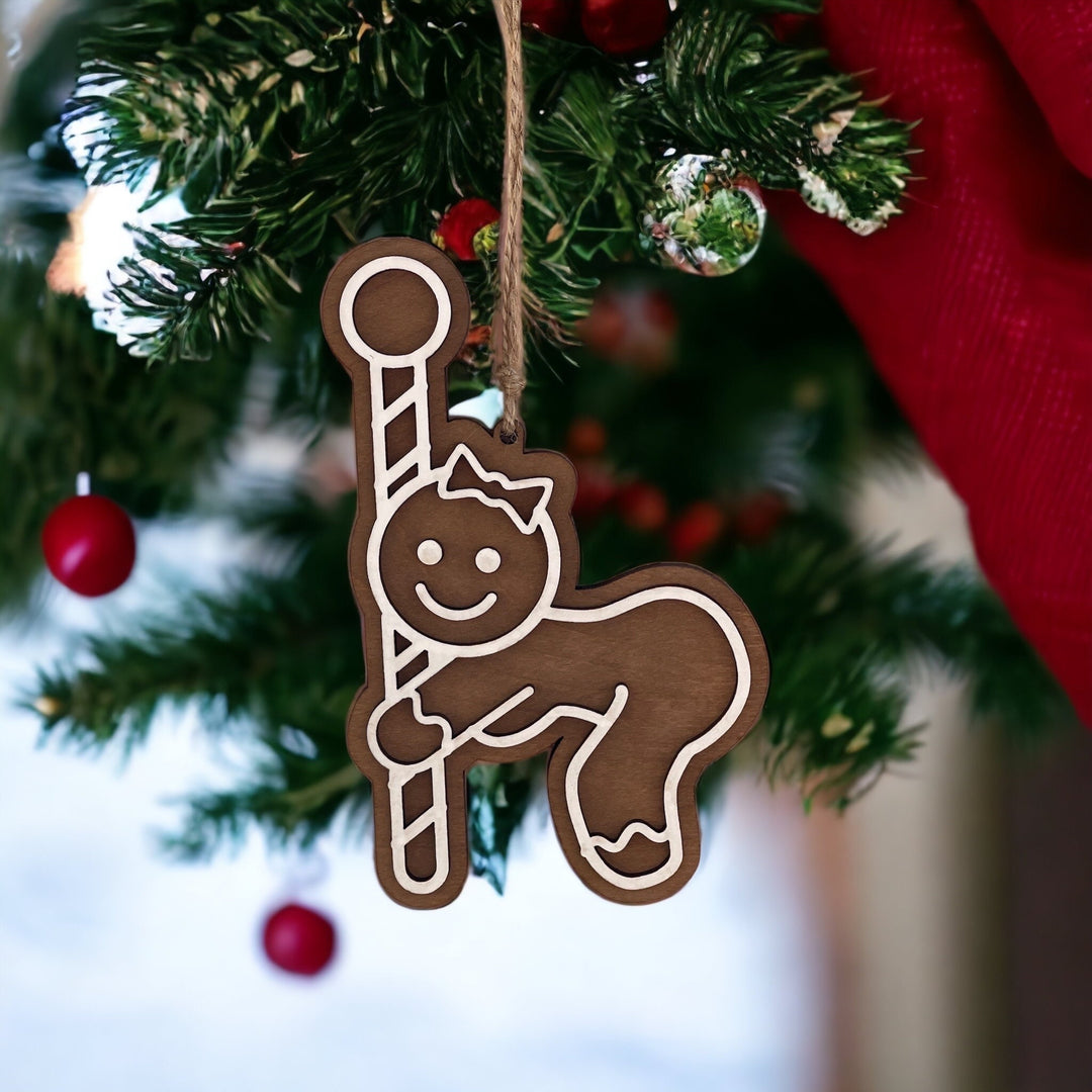 Pole dancer funny Christmas ornament by BubbleHead Ink