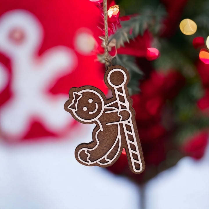 Burlesque pole dancer funny Christmas ornament by BubbleHead Ink