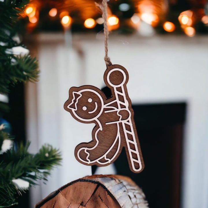 Burlesque pole dancer funny Christmas ornament by BubbleHead Ink