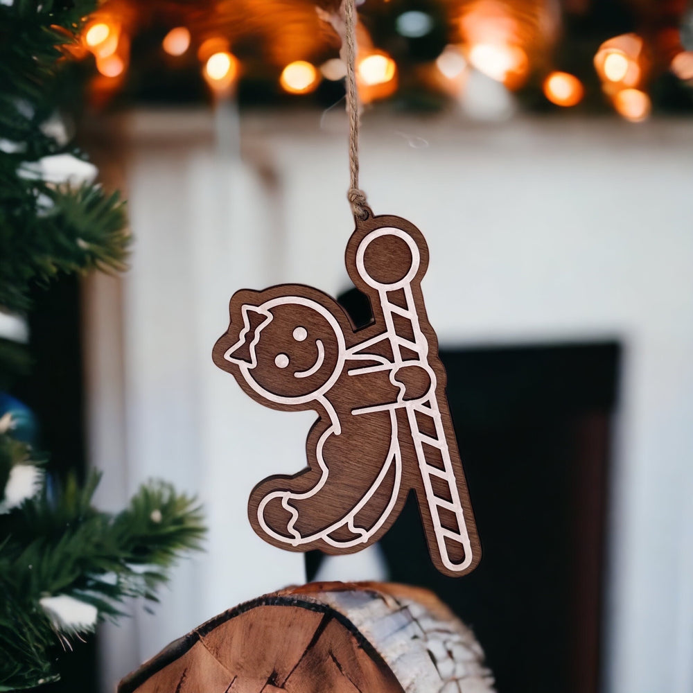 Burlesque pole dancer funny Christmas ornament by BubbleHead Ink