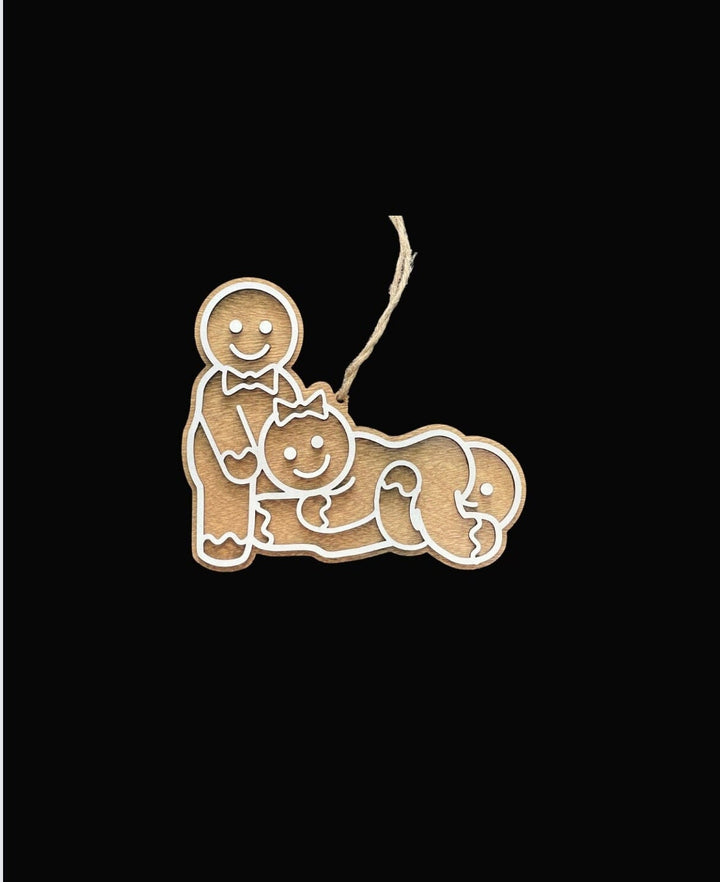 Polyamory pride naughty Christmas ornament by BubbleHead Ink