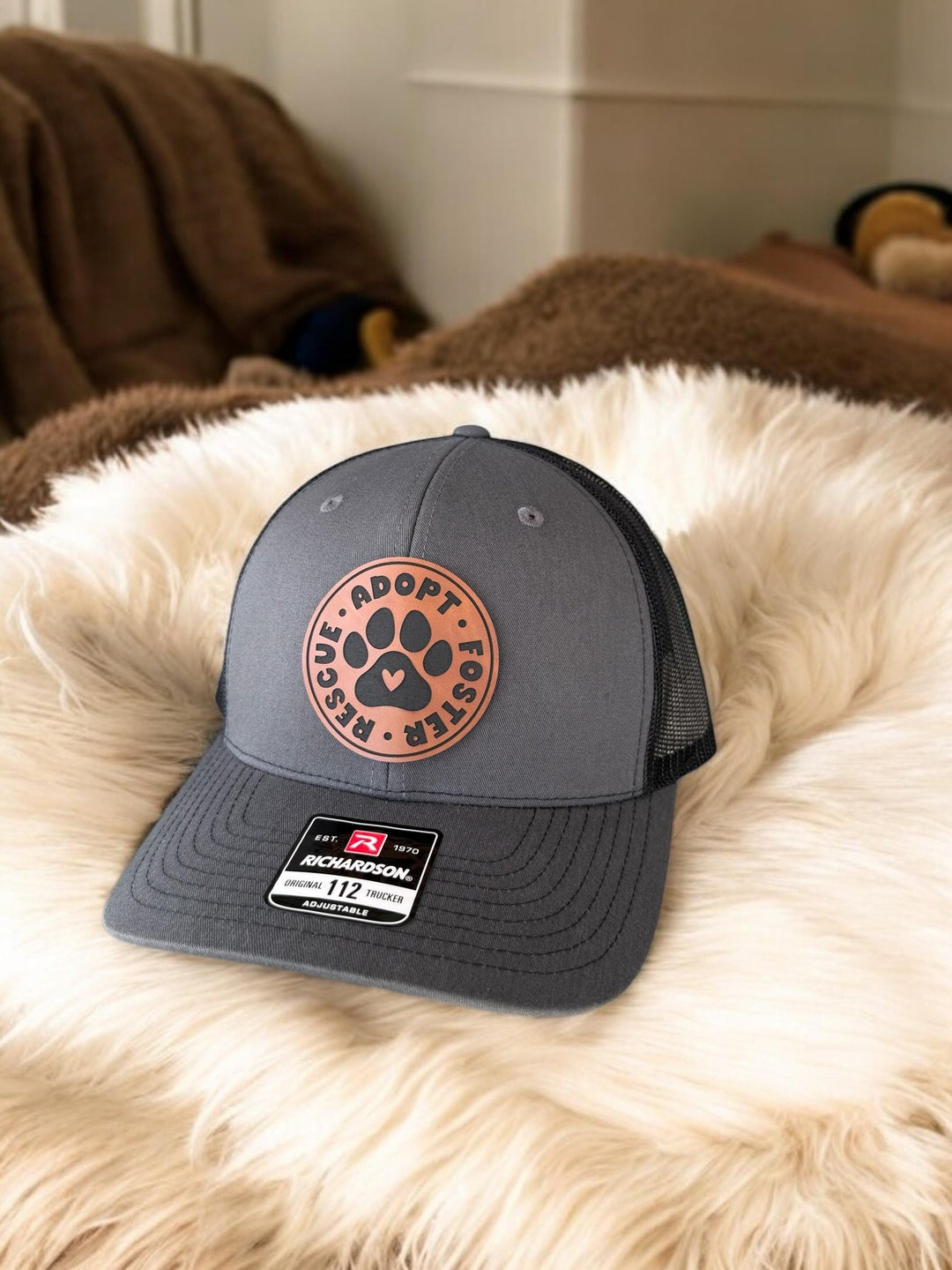 Rescue Adopt Foster dog lover trucker hat by BubbleHead Ink