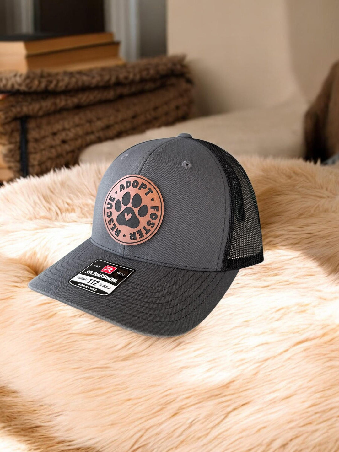 Rescue Adopt Foster dog lover trucker hat by BubbleHead Ink