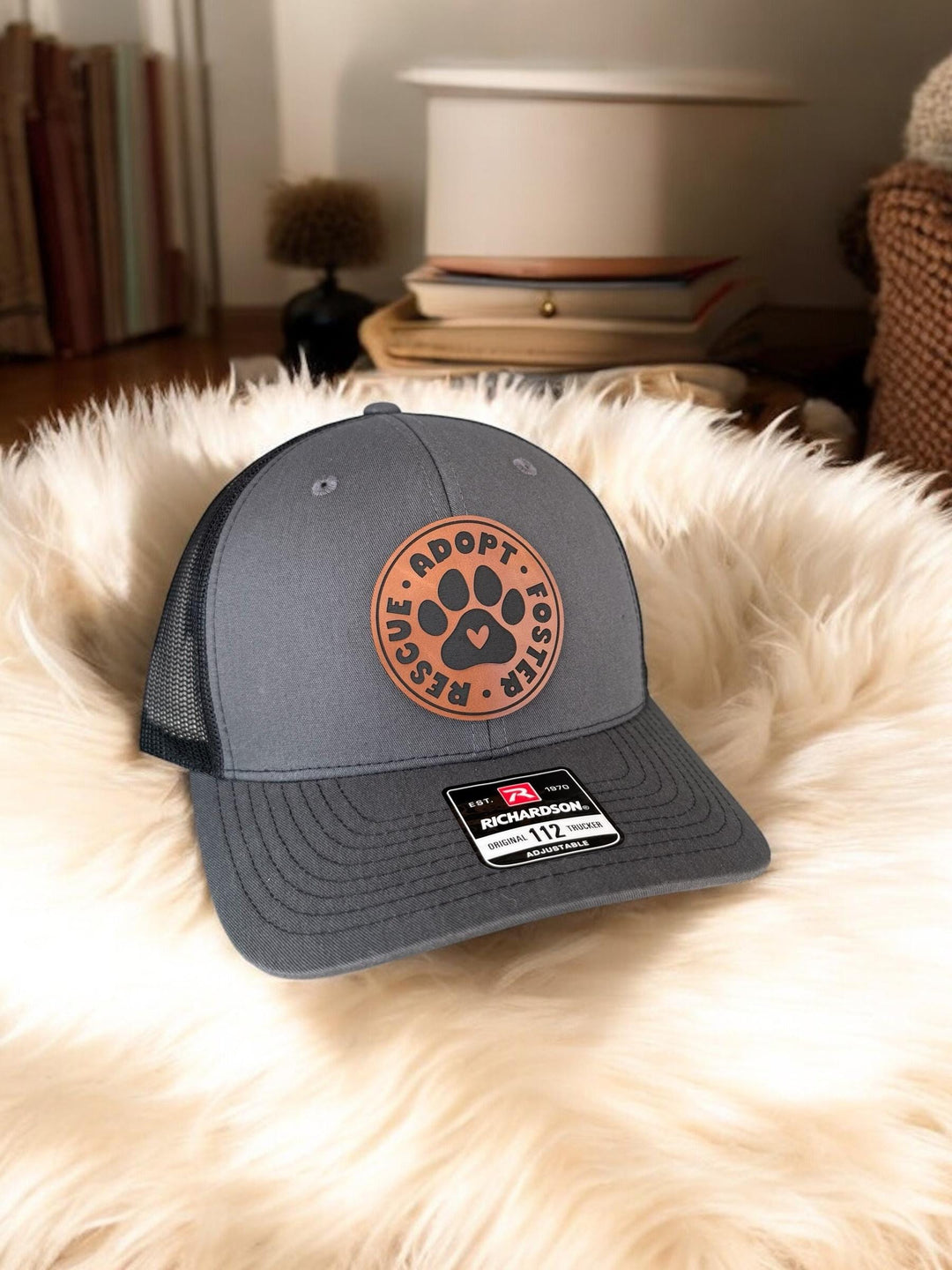 Rescue Adopt Foster dog lover trucker hat by BubbleHead Ink