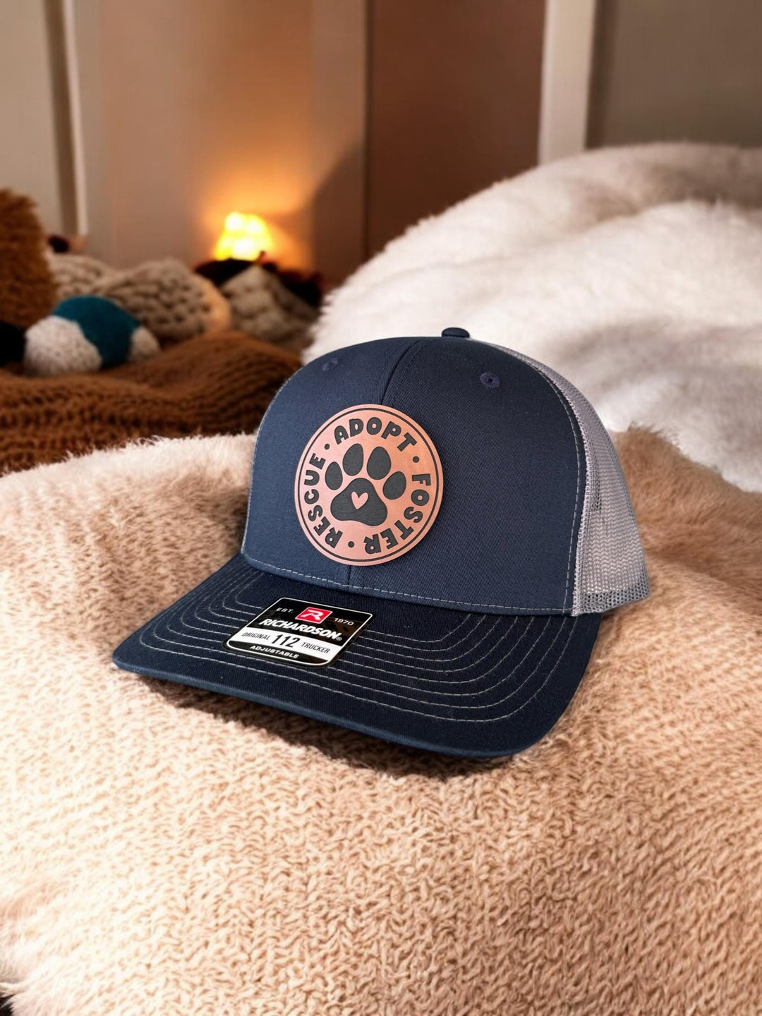 Rescue Adopt Foster dog lover trucker hat by BubbleHead Ink