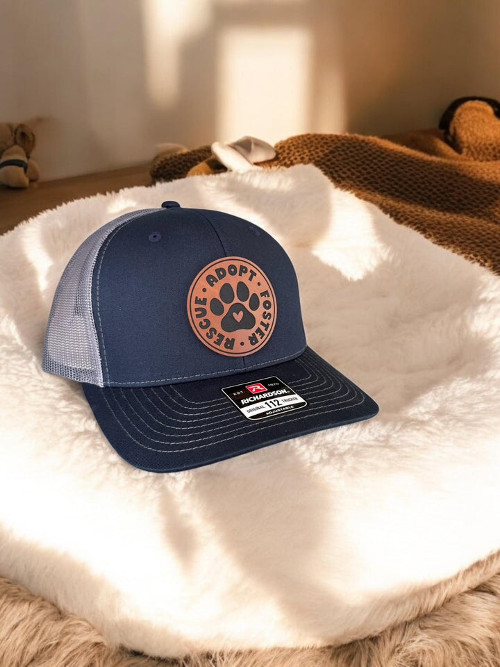 Rescue Adopt Foster dog lover trucker hat by BubbleHead Ink