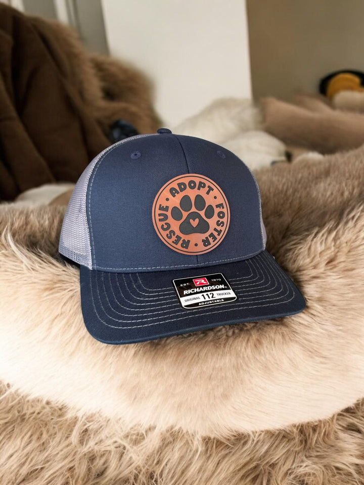 Rescue Adopt Foster dog lover trucker hat by BubbleHead Ink