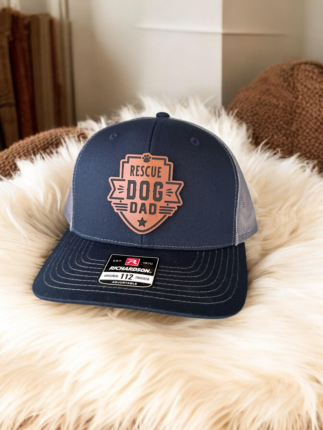 Rescue Dog Dad Richardson 112 trucker hat by BubbleHead Ink