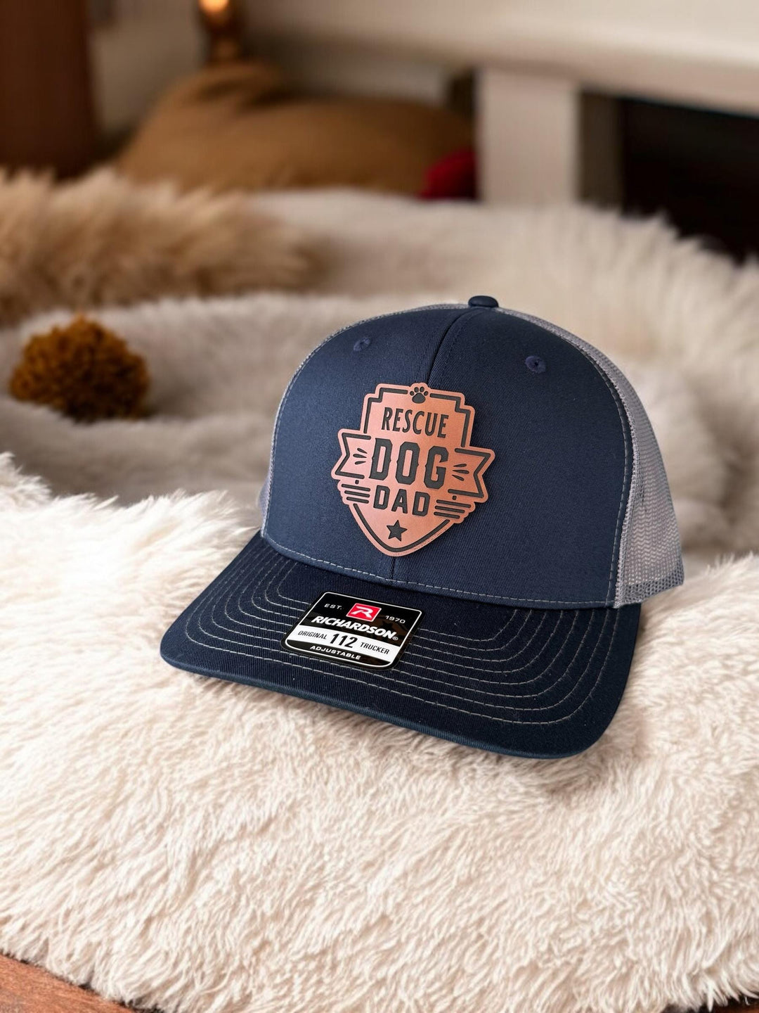 Rescue Dog Dad Richardson 112 trucker hat by BubbleHead Ink