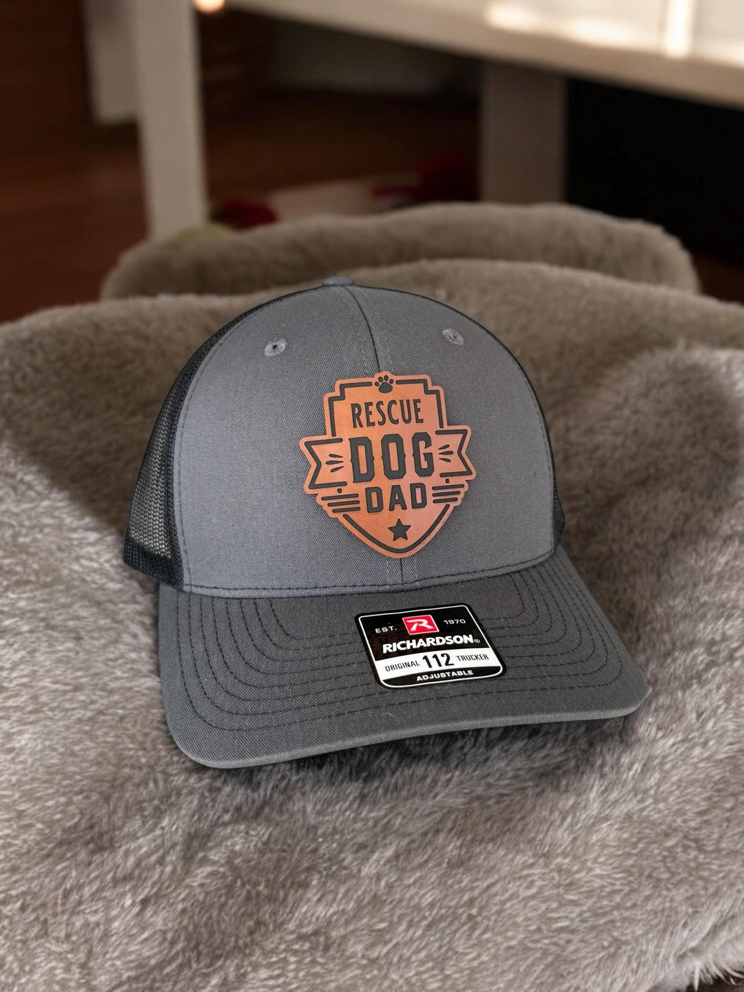 Rescue Dog Dad Richardson 112 trucker hat by BubbleHead Ink