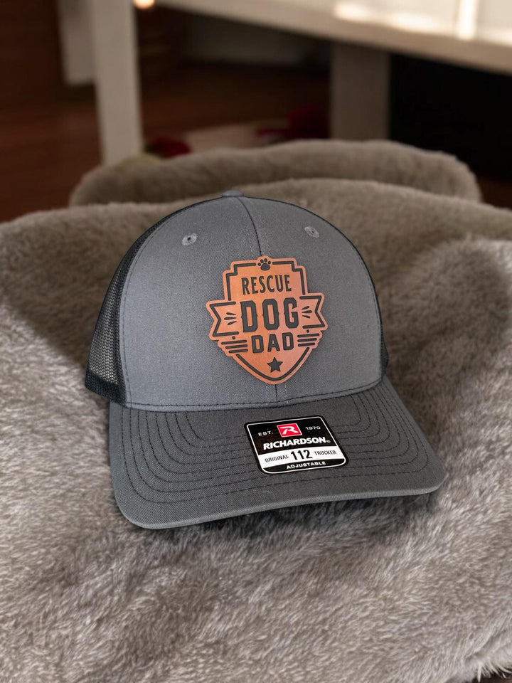 Rescue Dog Dad Richardson 112 trucker hat by BubbleHead Ink
