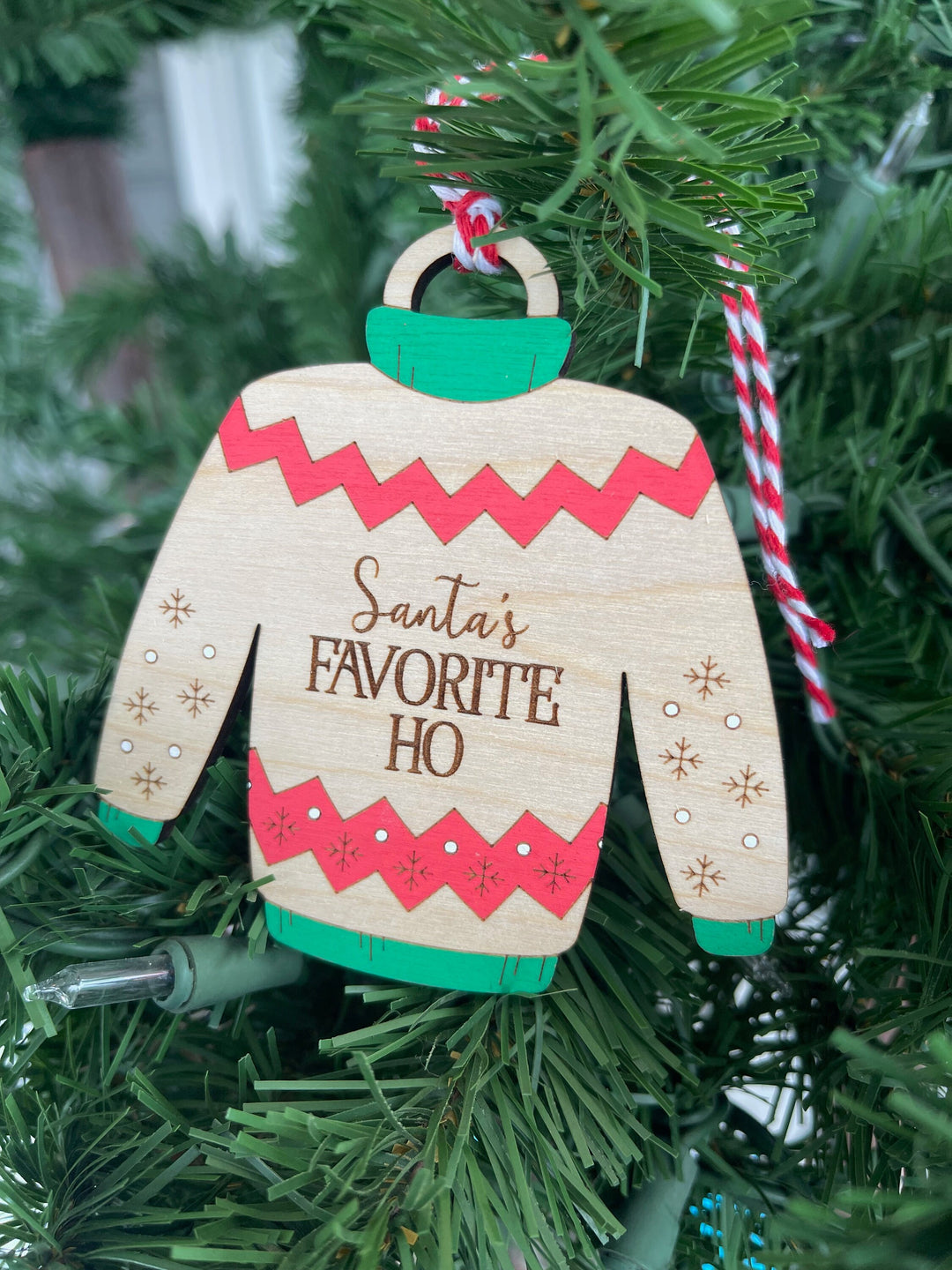 Santa's Favorite Ho funny Christmas ornament by BubbleHead Ink