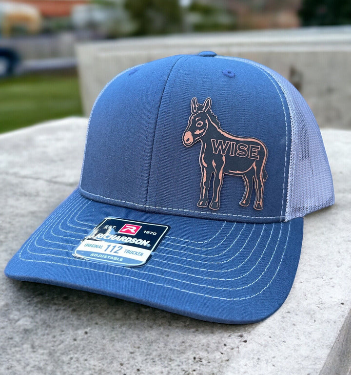 Smart Ass funny donkey leatherette patch trucker hat by BubbleHead Ink