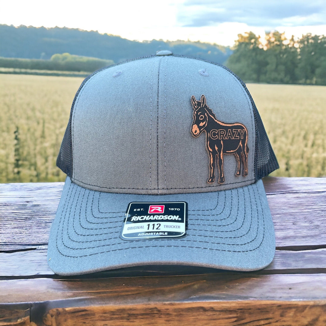 Smart Ass funny donkey leatherette patch trucker hat by BubbleHead Ink