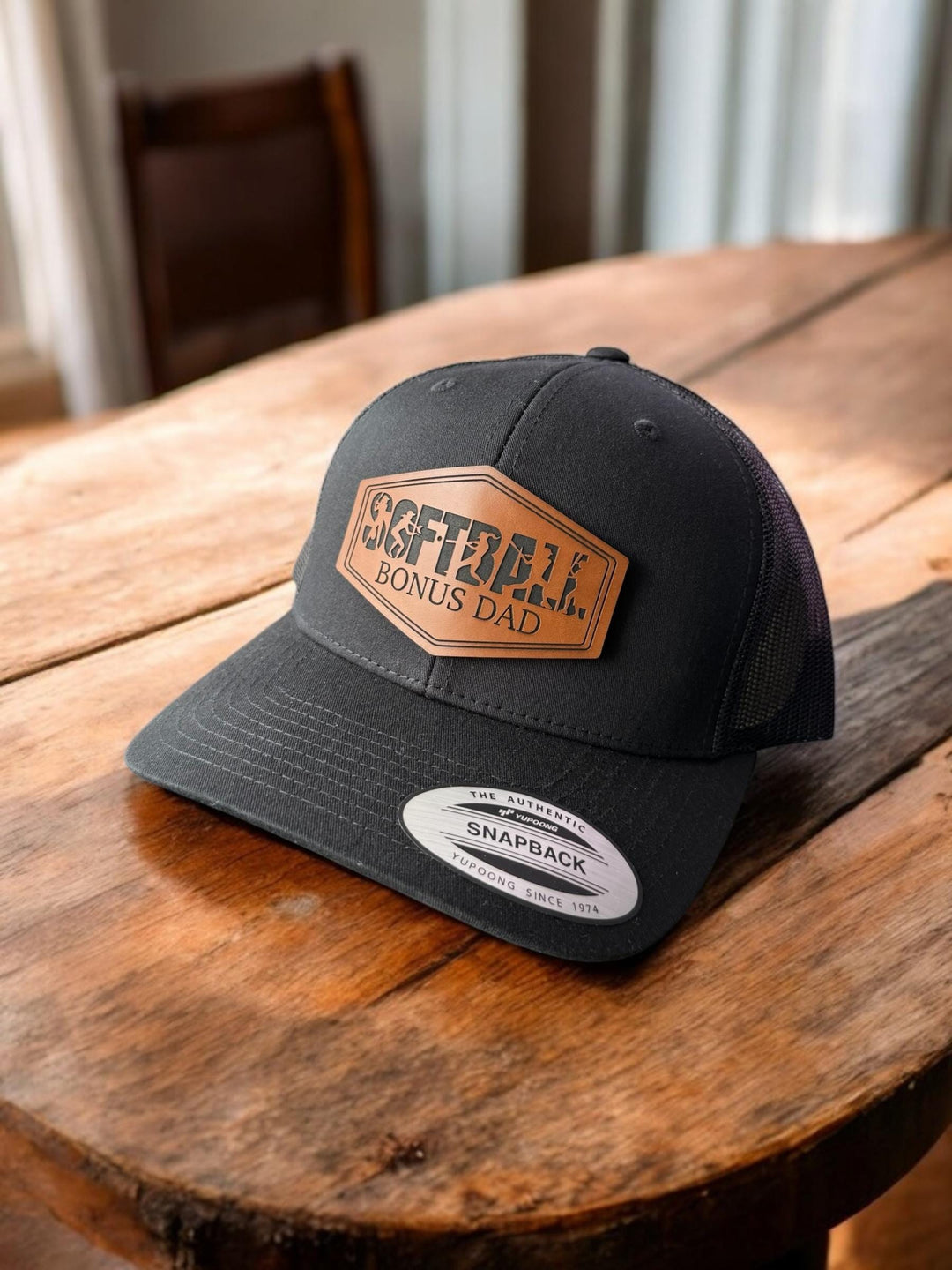 Softball bonus dad trucker hat by BubbleHead Ink