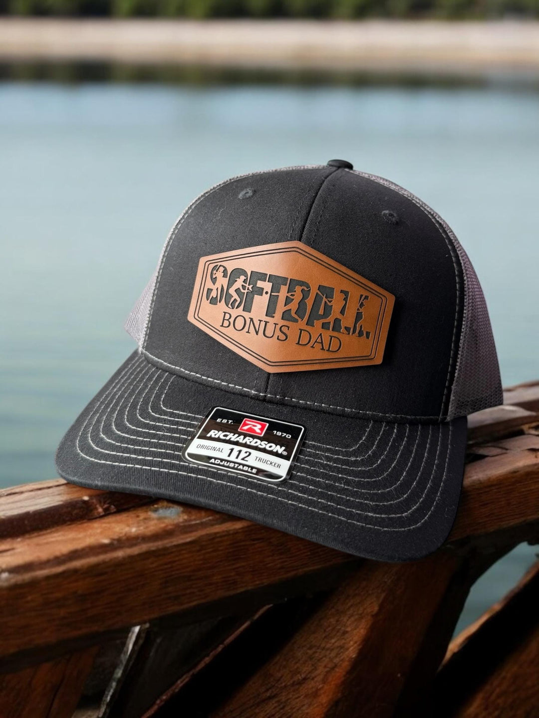 Softball bonus dad trucker hat by BubbleHead Ink