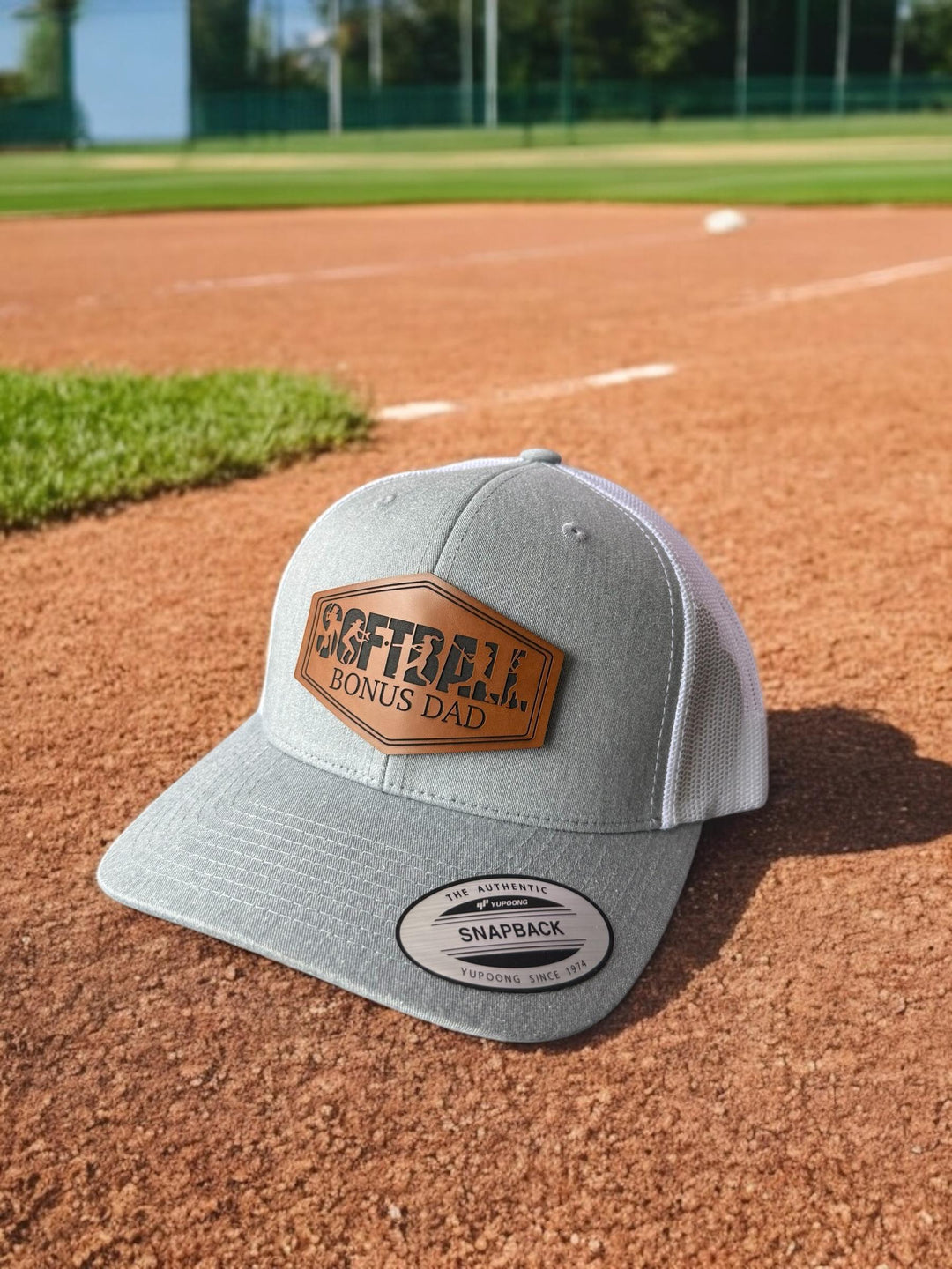 Softball bonus dad trucker hat by BubbleHead Ink