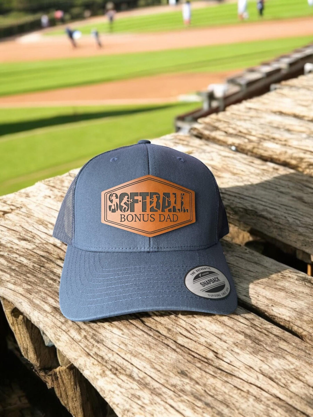 Softball bonus dad trucker hat by BubbleHead Ink