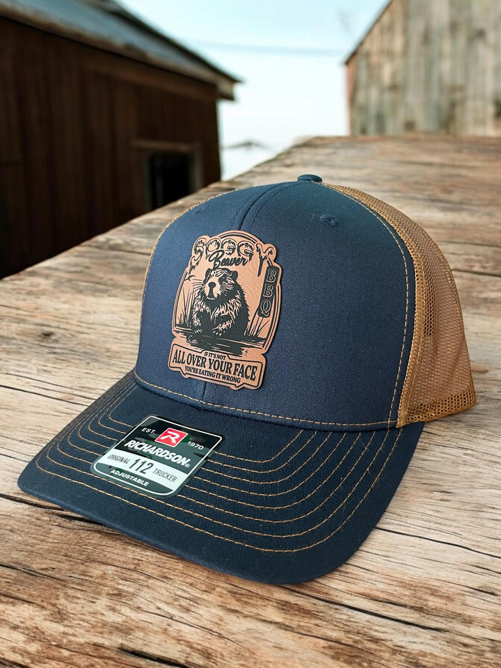 Soggy Beaver BBQ funny trucker hat by BubbleHead Ink