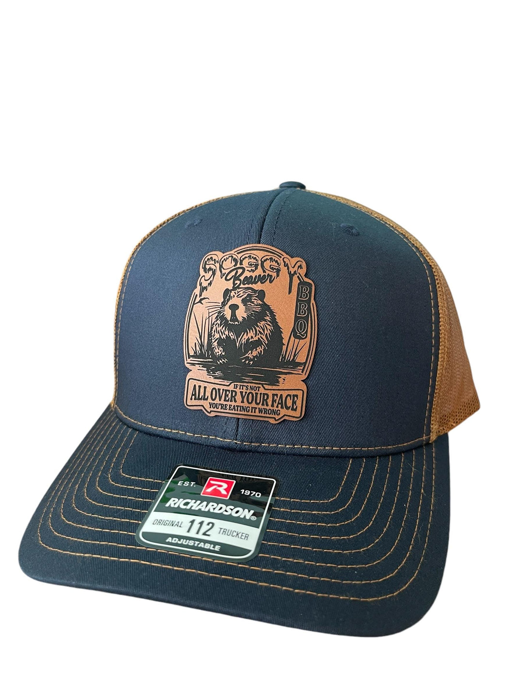 Soggy Beaver BBQ funny trucker hat by BubbleHead Ink