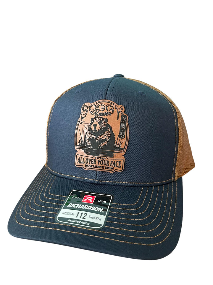 Soggy Beaver BBQ funny trucker hat by BubbleHead Ink