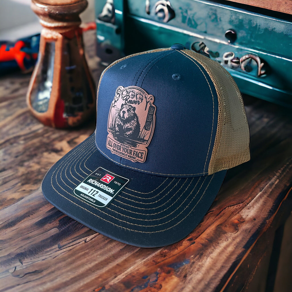 Soggy Beaver BBQ funny trucker hat by BubbleHead Ink