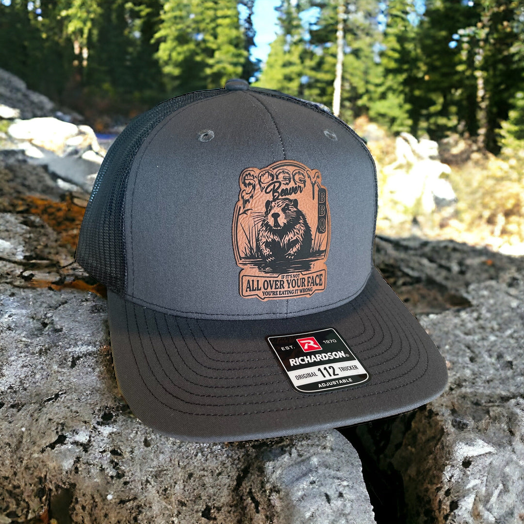 Soggy Beaver BBQ funny trucker hat by BubbleHead Ink
