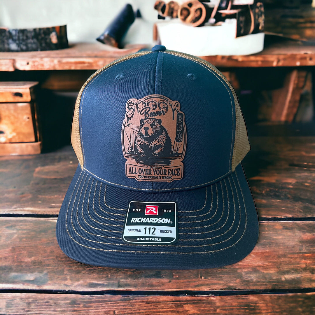 Soggy Beaver BBQ funny trucker hat by BubbleHead Ink