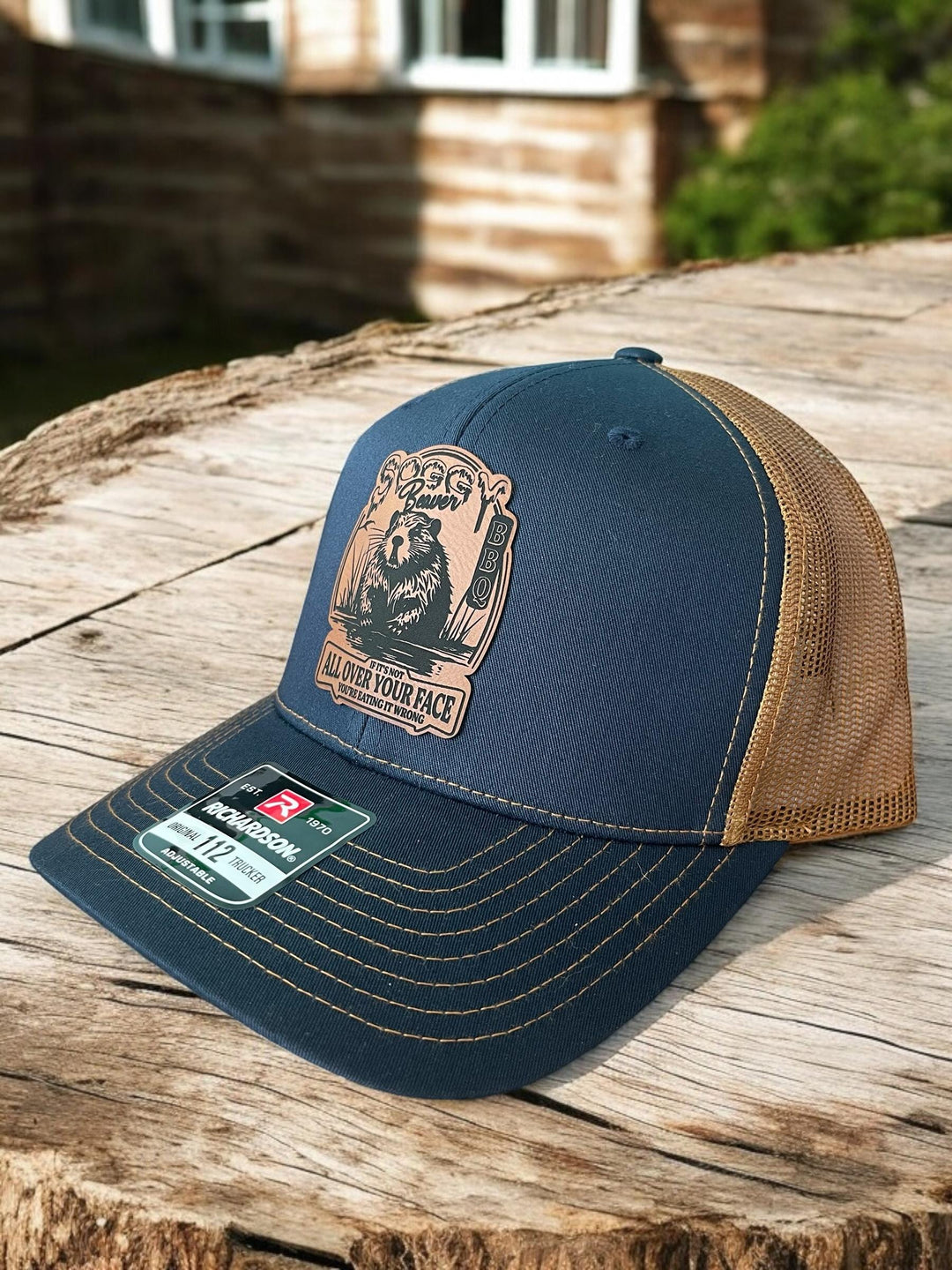 Soggy Beaver BBQ funny trucker hat by BubbleHead Ink