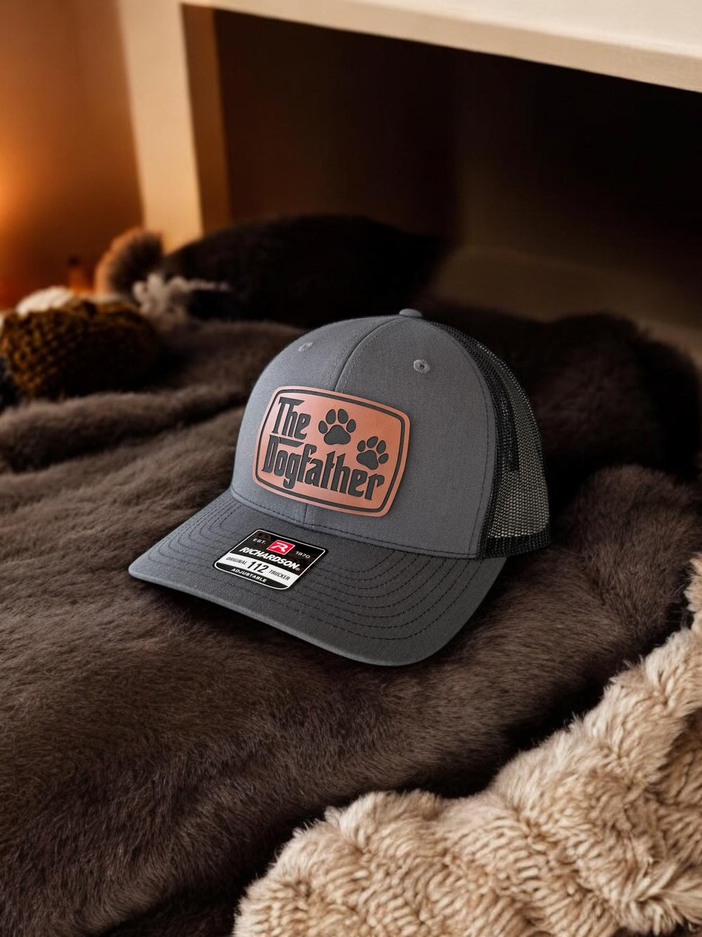 The Dogfather dog dad Richardson 112 trucker hat by BubbleHead Ink