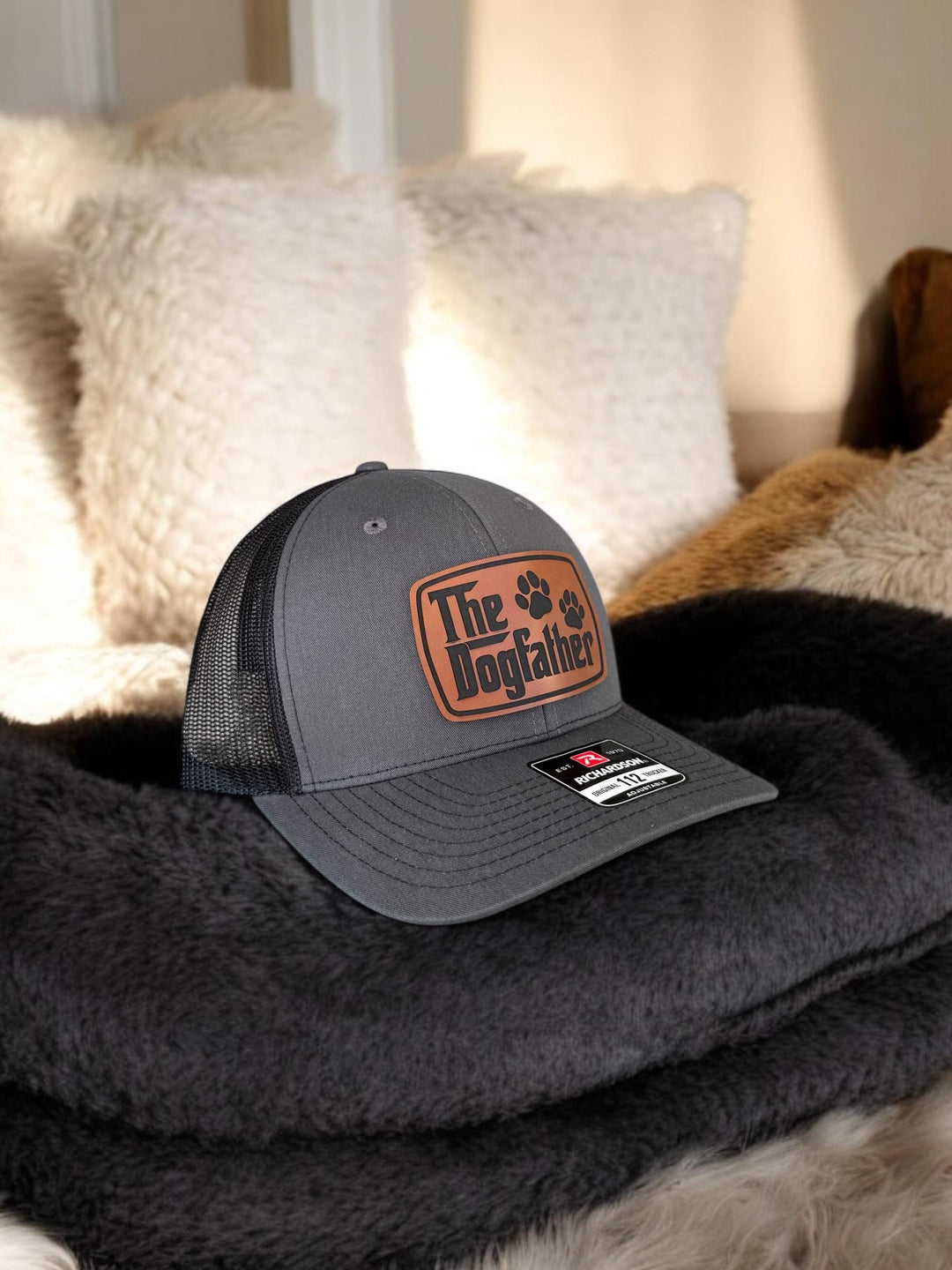 The Dogfather dog dad Richardson 112 trucker hat by BubbleHead Ink