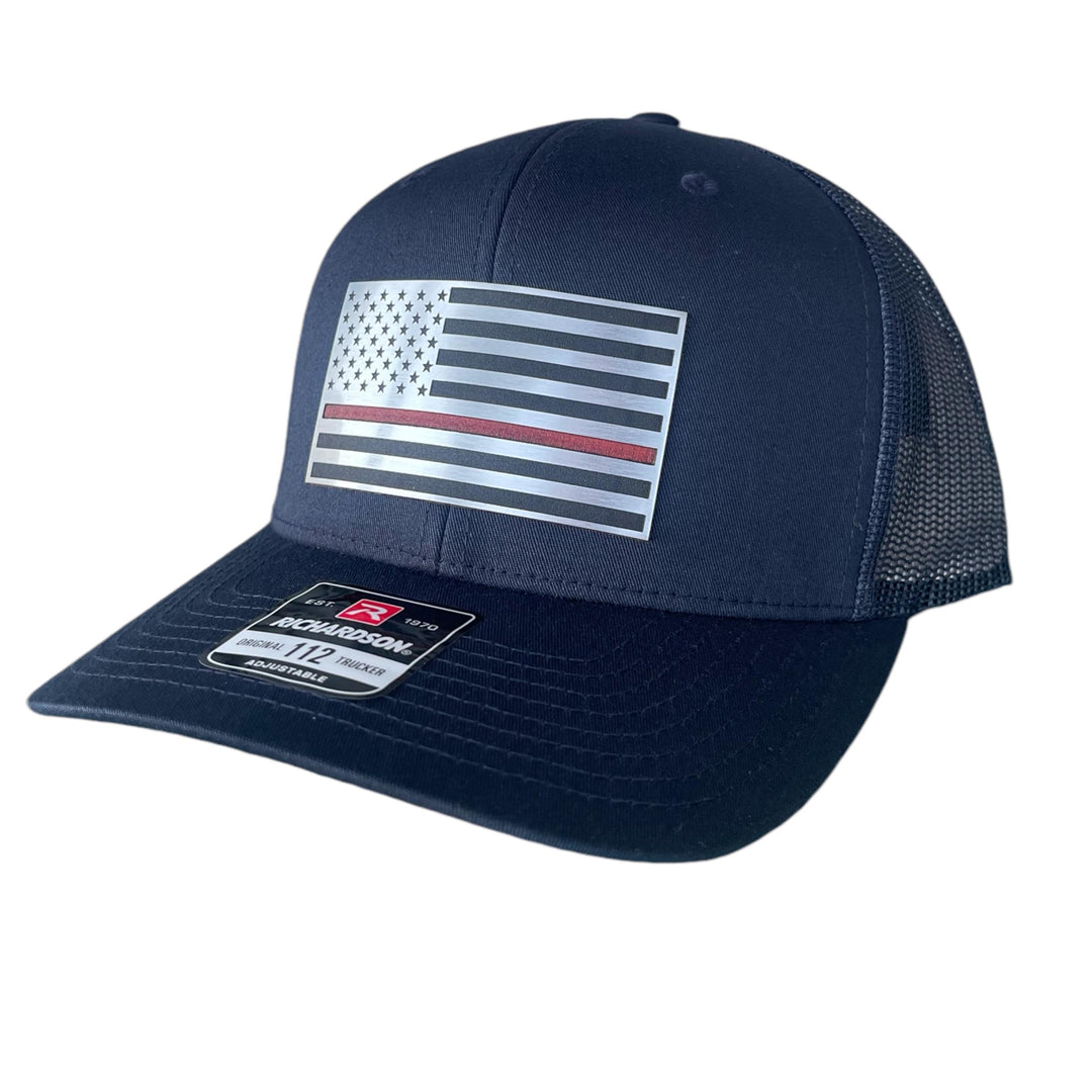 Thin Red Line American flag firefighter Richardson 112 hat by BubbleHead Ink