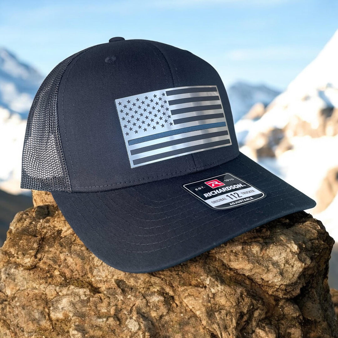Thin Red Line American flag firefighter Richardson 112 hat by BubbleHead Ink