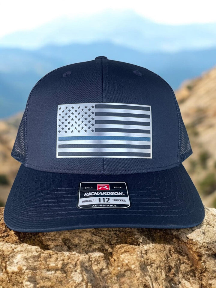 Thin Red Line American flag firefighter Richardson 112 hat by BubbleHead Ink
