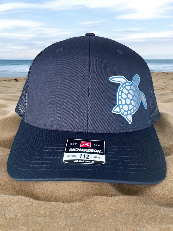 Turtle nature lover black trucker hat by BubbleHead Ink