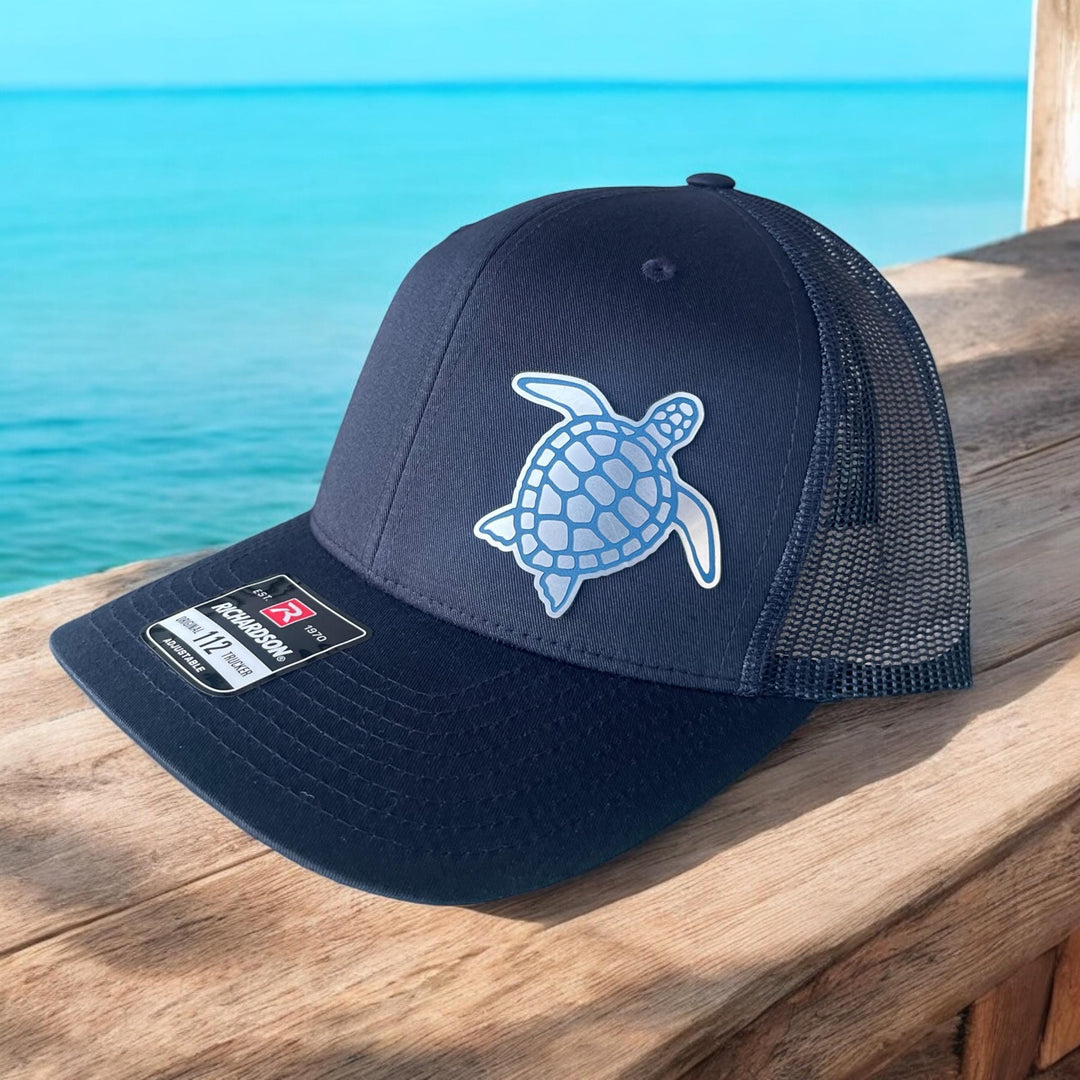 Turtle nature lover black trucker hat by BubbleHead Ink
