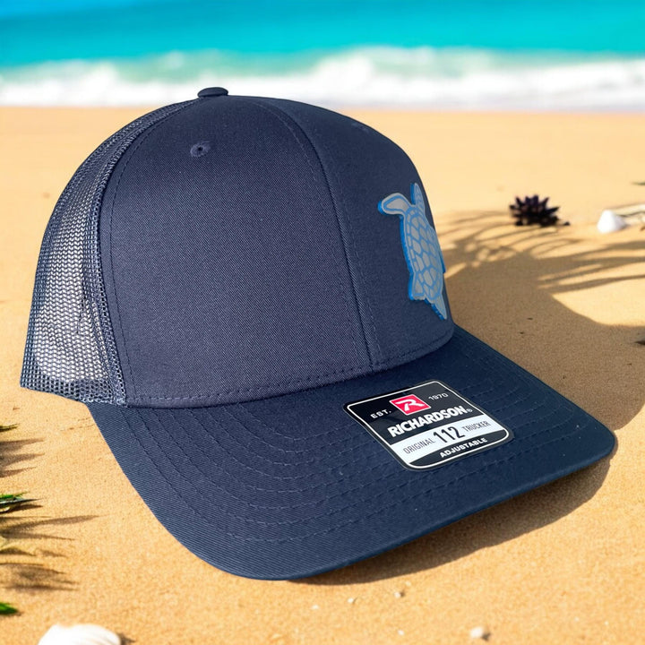 Turtle nature lover black trucker hat by BubbleHead Ink