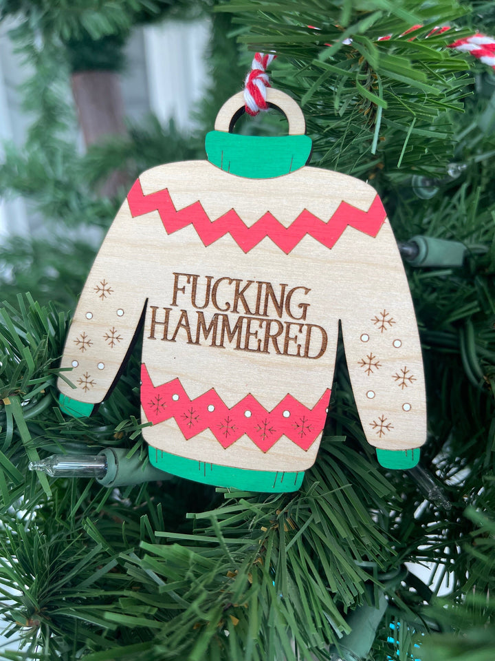 Ugly Christmas sweater funny handmade ornament by BubbleHead Ink