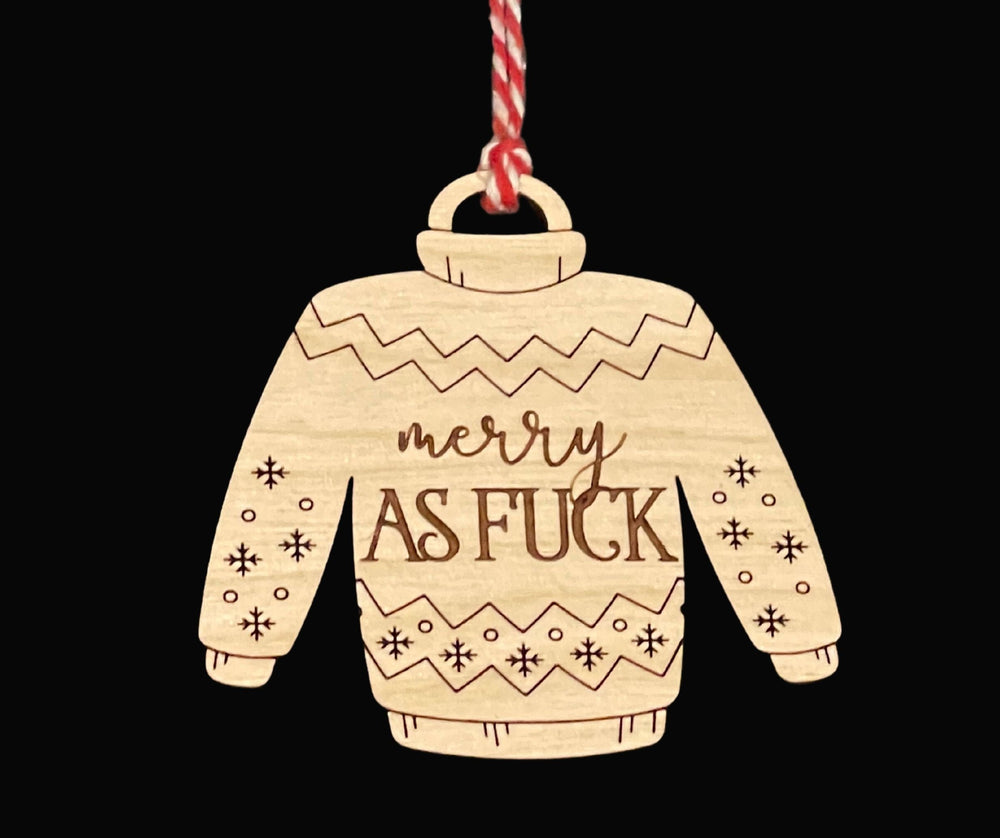 Ugly Christmas sweater funny handmade ornament by BubbleHead Ink