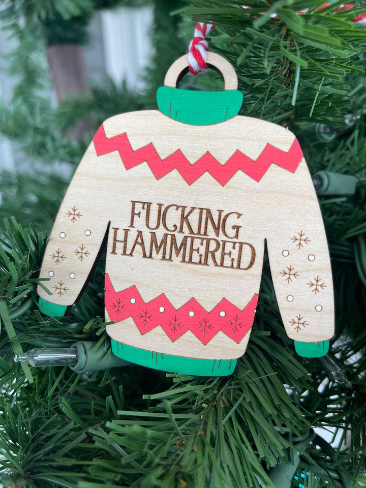 Ugly Christmas sweater funny handmade ornament by BubbleHead Ink