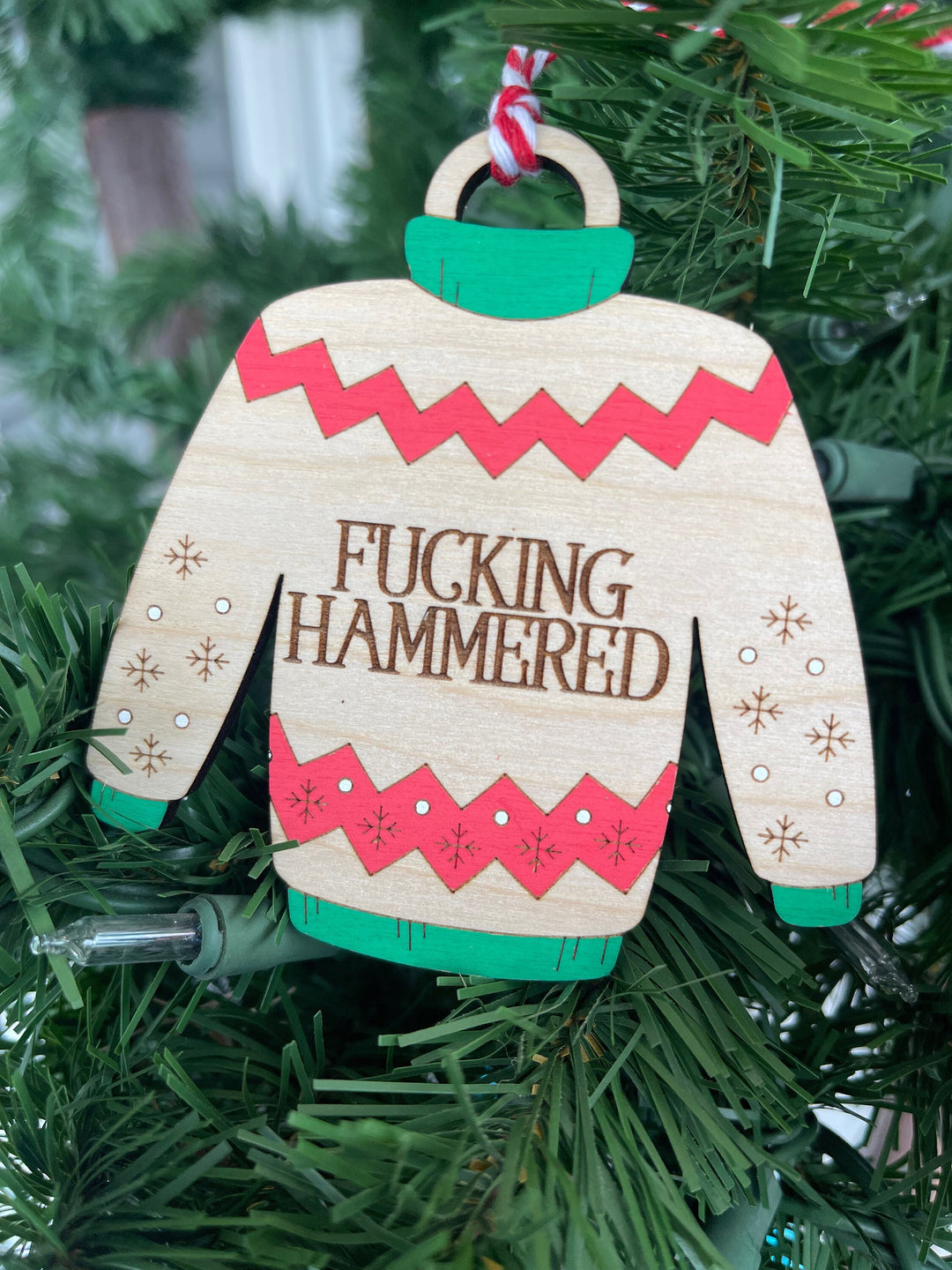 Ugly Christmas sweater funny handmade ornament by BubbleHead Ink
