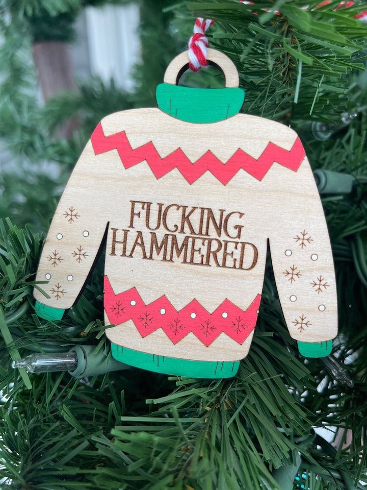 Ugly Christmas sweater funny handmade ornament by BubbleHead Ink
