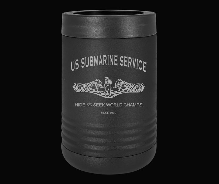 US Navy submarine veteran custom hard can koozie by BubbleHead Ink