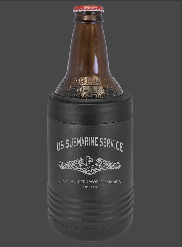 US Navy submarine veteran custom hard can koozie by BubbleHead Ink