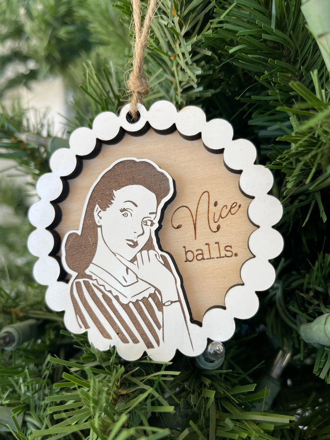 Vintage retro inspired funny Christmas ornament by BubbleHead Ink