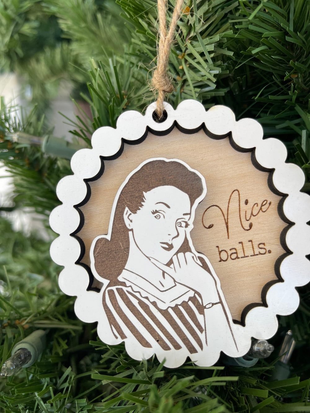 Vintage retro inspired funny Christmas ornament by BubbleHead Ink