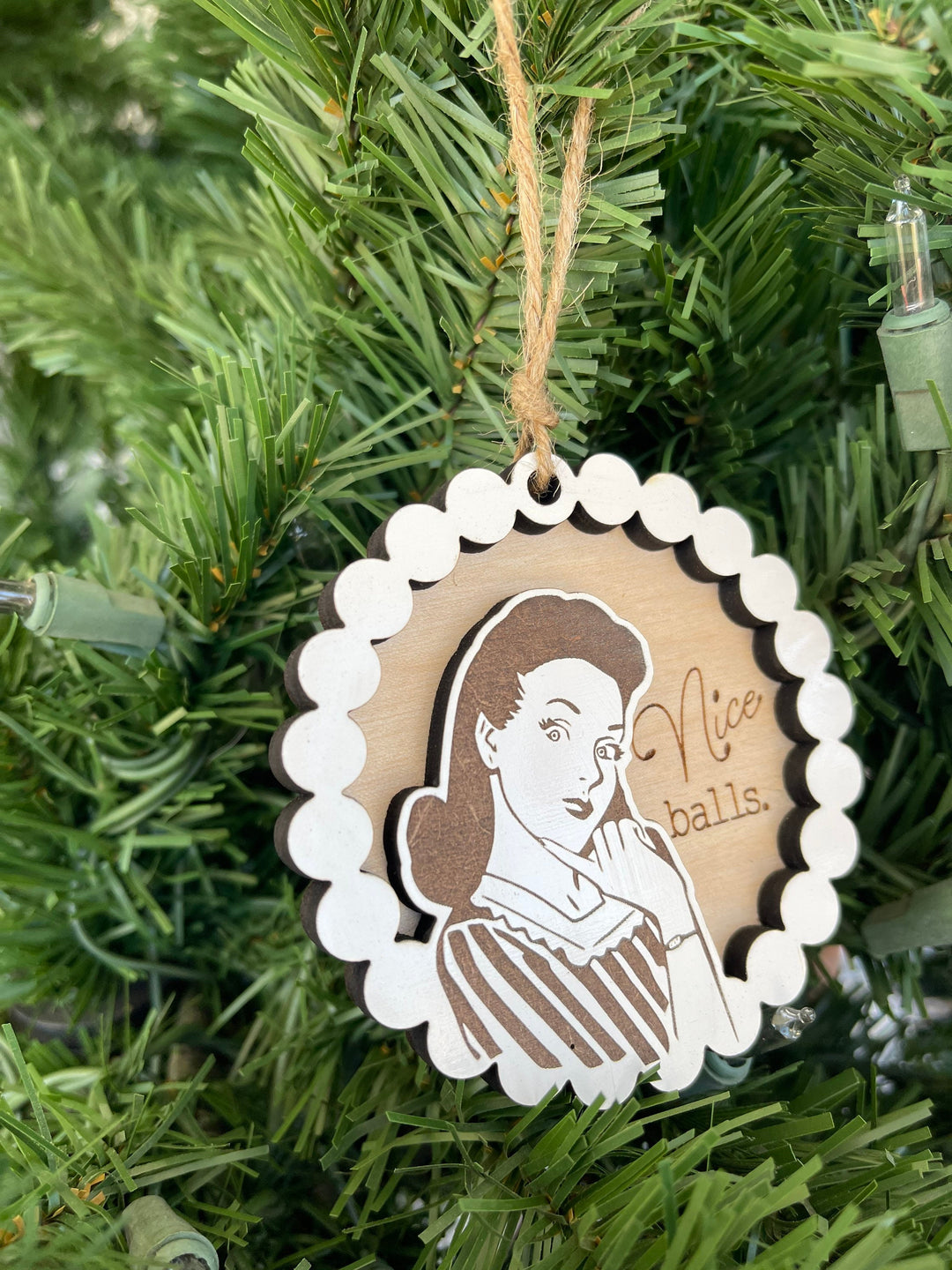 Vintage retro inspired funny Christmas ornament by BubbleHead Ink