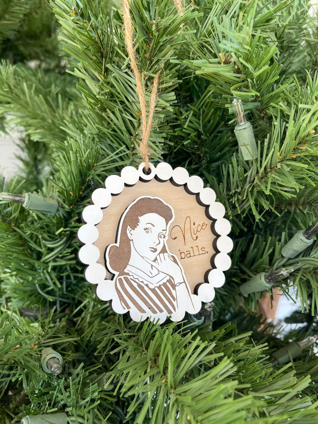 Vintage retro inspired funny Christmas ornament by BubbleHead Ink